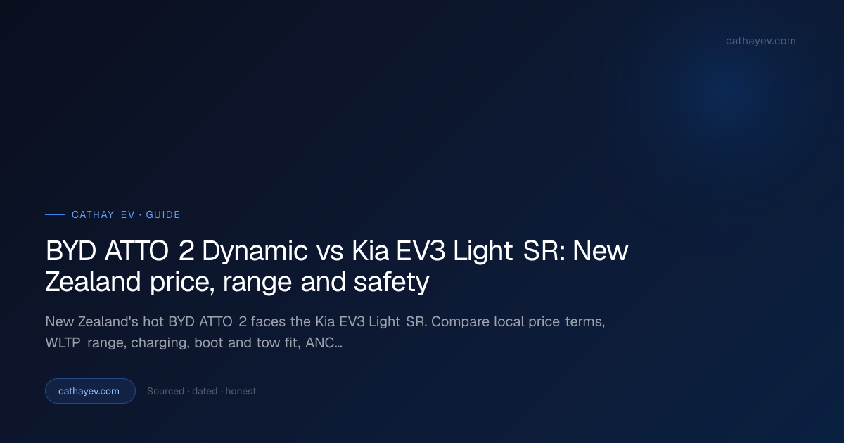 BYD ATTO 2 vs Kia EV3 NZ: Price, Range, Safety · Cathay EV